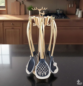 Silicone serving set 7 pieces heat-resistant with comfortable and elegant handles
