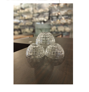 Living Home glass bowl, set of 6 pieces, transparent and luxurious with a raised woven-like pattern on the outer surface