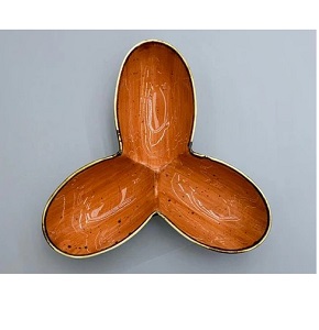 Serving porcelain plate Danny Home three sections with interlaced honey artistic colors and gilded edges Dimensions 22.5 × 4.5 cm CZT03-88
