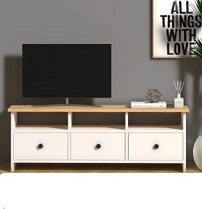 TV Table RETRO AGENCY 150 cm white×beige RA-U02-2
