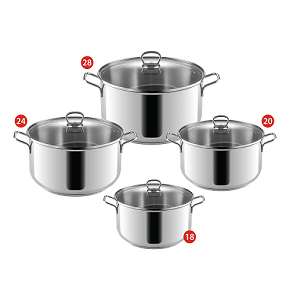 Zahran Essential Stainless Steel Cookware Set (18-20-24-28)

