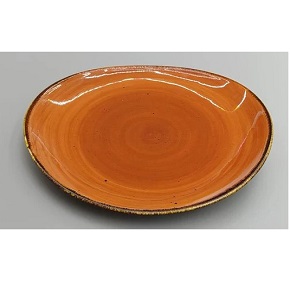 Individual artistic oval swirl porcelain plate Danny Home with honey colors Dimensions 26 × 26 × 2 cm CZT03-23

