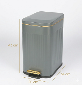 stainless-steel grey trash bin, 15 liters A05-T8-15L-EMG
