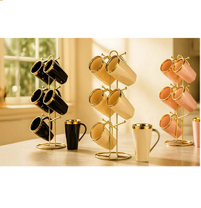 Coffee Mug Set 1047 Domino Stand 6 Pieces 2047
