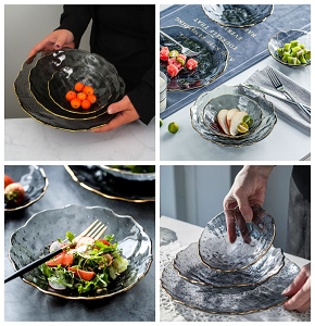 Glass Serving Set 3 pcs Gold Letter Green (Abdo-103-104-105)
710900017