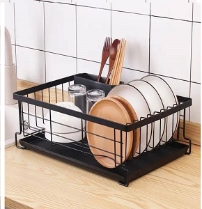 Tiger Tray and Black Metal Strainer.