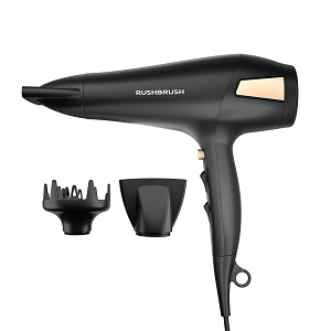 Rush Brush Hair Dryer 2500W, Black - D2 PRO