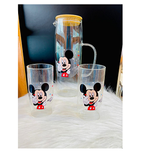 Jug Mickey And Donald Duck With Cork Lid + 2 Cup MG1605-16