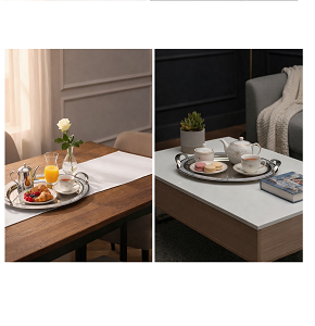 Stainless Steel Oval Serving Tray Set, 3 Pieces (18/10) 9916-S