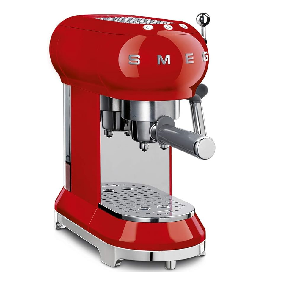 SMEG COFFE MAKER ESPRESO INTERNATIONAL WARRANTY RED ECF02-IG
