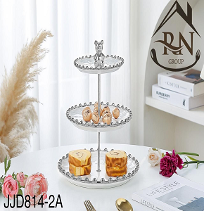 3-Tier Porcelain Stand Silver Code JJD814-2A
