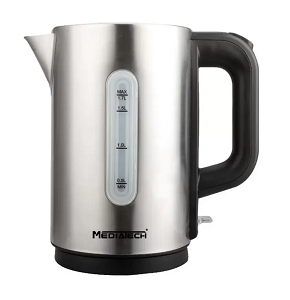 MediaTech Stainless Electric Water Kettle, 1.7 Liter, 2200 Watt, Silver - MT-KS400