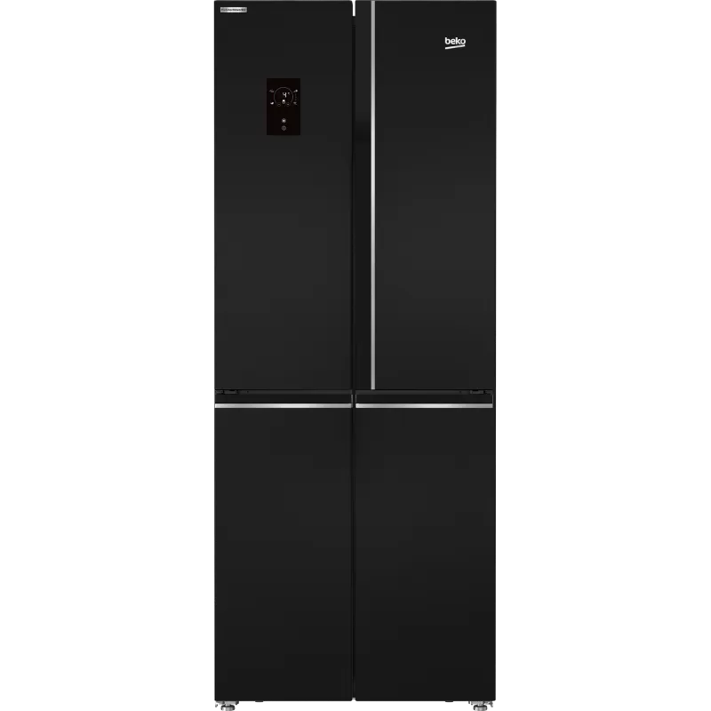 Beko Refrigerator 4 Doors, 450 Liters, Touch Screen, Black, Digital - GNE480E20ZBH