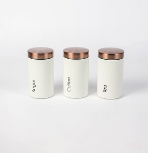 Sugar set of three versatile containers in elegant colors (black and white)
