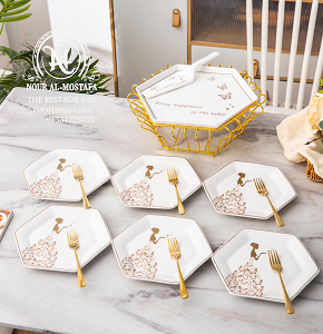 Imported 15-piece round-hexagon cake set
