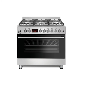 Purity Cooker 90 cm, 6 burners (2 triple burners), full safety system, automatic ignition, 120L oven with cooling fan and 2 air circulation fans, rotisserie grill, soft-close triple glass door, digita