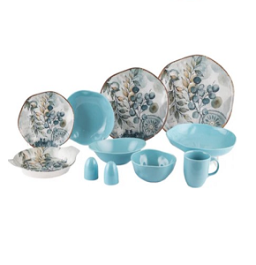 Royal Alfredo Dinner Set, 36 pcs, Porcelain, Organic Digital, Lilac
