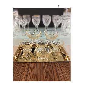 2M bowl set with base on tray – Luster
