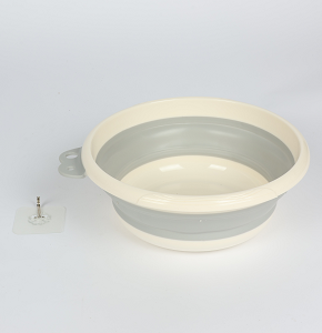 Silicone organizer 9 liters round foldable multicolored 31.8×11.6 cm D4154