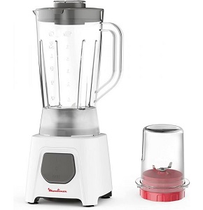 MOULINEX Blender, Blendio 1.5 Liters 450 Watts with Grinder , White - LM2B2126