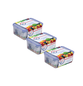 Zahran square 3-piece silicone fridge container set
