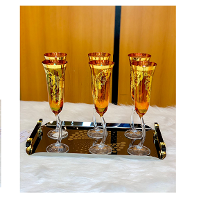 2M Glass Set - Pebble Pantograph Flower (6 pcs)
