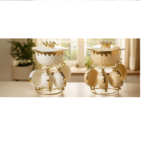 Dream Lotus Soup Mug Set with Bowl 5 pcs – Mint Gold  2046