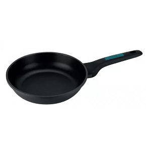 Fagor Future Frying Pan, 28 cm, made of cast aluminum body with double non-stick Xylan Plus Bilayer coating and an ImpactSteel heat-diffusing base for even heat distribution. Features fire-resistant b