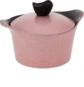 28 cm Tulip Granite pot, pink marble.
