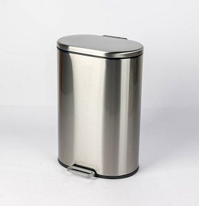 Trash bin 12 liters - silver on black - hydraulic open
