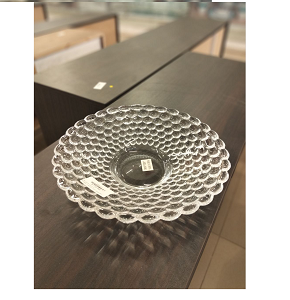 Living Home Glass Fruit Plate – Transparent design inspired by water bubbles, combining elegance and practicality. Perfect for serving fruits or desserts while adding an artistic refined touch. LXGP00