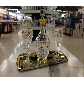 Crystal Sherbet Set Safari 500 Gold
