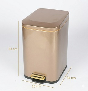 Trash Can 15 Liter with Hydraulic Lid Champagne A05-T8-15L-CG