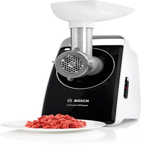 Bosch Compact Power Meat Grinder, 1800 Watt, White/Black - MFW3850B
