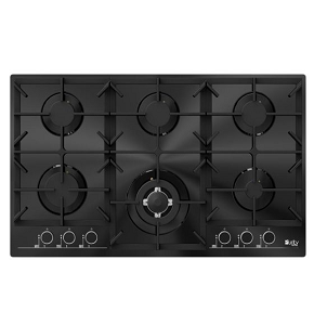 HPT902G - Purity Built-in Gas Hob, 6 Burners, 90cm, Cast Iron Holders - Black