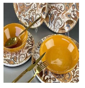 Dinner Set Porcelain 30 Pieces Glory Model Chocolate World

