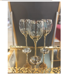 Al Saqr Glass Set – 6 pieces, with a decorative design combining elegance and reflective geometric lines – 784#11
