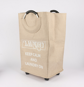 Foldable Fabric Laundry Basket with Wheels Practical Lightweight and Space-Saving for Clothes Organization D4007-2-2