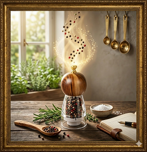 Acacia wood and acrylic pepper mill, 5 in, Model 24.8
