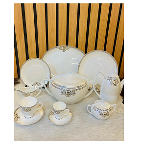 Round Patterned Dinner Set 62 pcs
