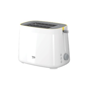 Beko Glow Toaster, 2 Slices, 800W, White - TAM 4220 W