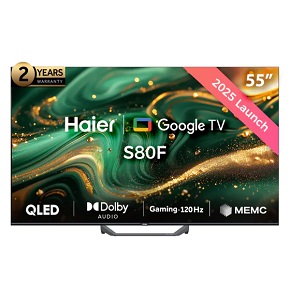 Haier TV 55-Inch 4K QLED UHD Smart Built-in Receiver H55S80F
