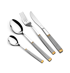 ARSHIA Stainless Steel Cutlery Set – German Made – 86 Pieces – Silver Gold
