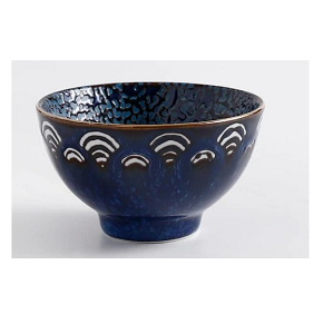 Single porcelain bowl Danny Home with gilded edges and artistic intertwined colors 45ZKW 2027#

