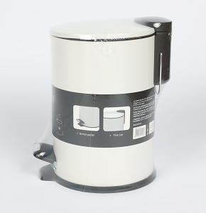 Slim stainless steel trash can, 3L, with hydraulic lid
