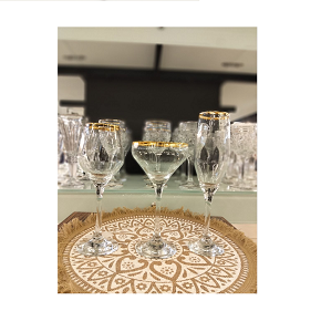 Pasabahce Devon Tumbler Set 18 pcs Gold Rim
