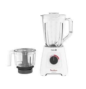 MOULINEX Blender, Blendforce 2 Liters 800 Watts with Accessories, White - LM42X2EG