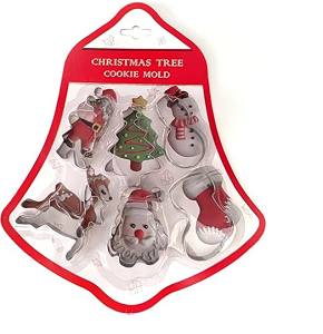 Stainless Steel Dough Cutters Set 6 Pieces on Card – Various sizes, precise and easy cutting