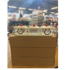 Snack Plate Set, 3Pieces Square Plate with Smile Design - abdo - 70 - 53