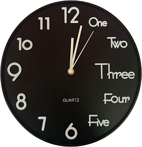 Wooden Wall Clock, Modern Battery Operated Wall Clock for Office, School or Home
